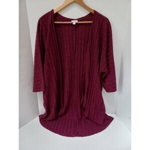 Lularoe LLR Magenta Open‎ Front Cardigan Women's Large
